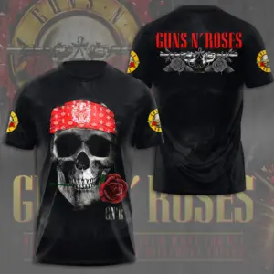 Guns N Roses 2025 Tour 3D T-Shirt – Licensed & Exclusive Rock Band Tee S-5XL M12