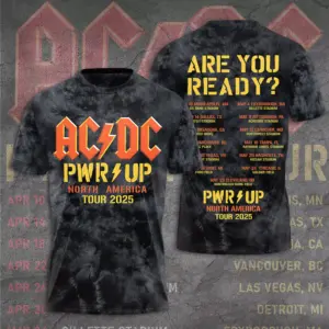 AC-DC POWER UP TOUR 2025 LIMITED EDITION UNISEX 2 sided TSHIRT Rock Band Fan Gift