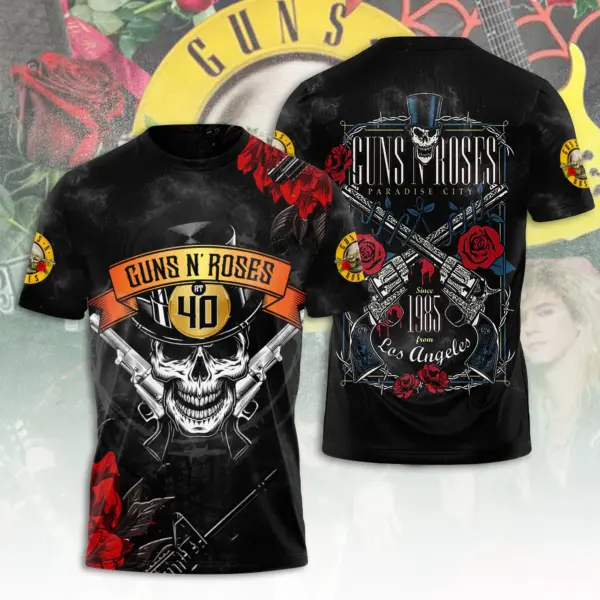 Guns N Roses 2025 Tour 3D T-Shirt – Licensed & Exclusive Rock Band Tee S-5XL M19