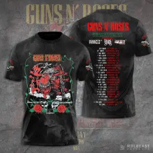 Guns N Roses 2025 Tour 3D T-Shirt – Licensed & Exclusive Rock Band Tee S-5XL M21