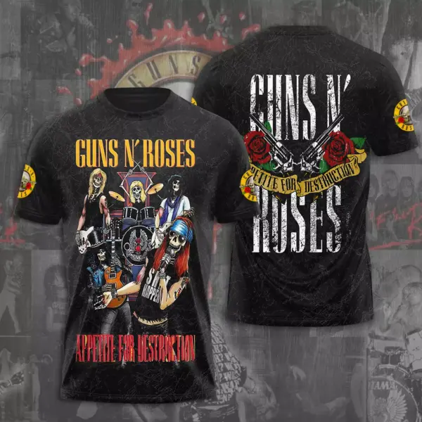Guns N Roses Tour 2025 3D T-Shirt – Licensed & Limited Rock Band Shirt S-5XL M45