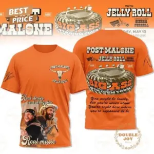 Post Malone With Jelly Roll The Big Ass Stadium Tour 2025 T-Shirt