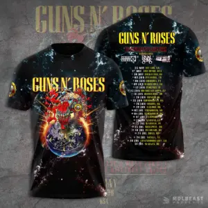 Guns N Roses 2025 Tour 3D T-Shirt – Licensed & Exclusive Rock Band Tee S-5XL M30