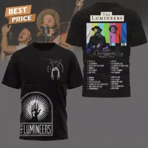 The Lumineers The Automatic World Tour 2025 T-Shirt 3D–Black