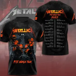 Tour 2025 Metallica 3d T Shirt All Size Best Price Must Have For Rock Music