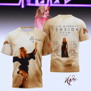 New!! Kylie Minogue Tension Tour 2025 3D T-Shirt Gifts For Fan Men Women