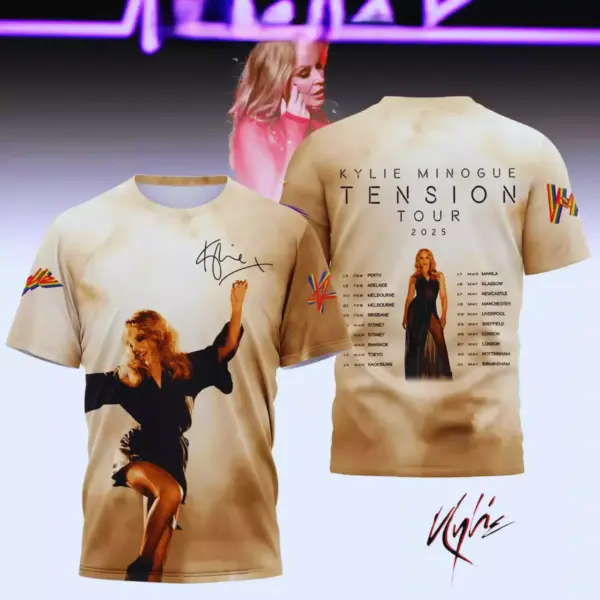 New!! Kylie Minogue Tension Tour 2025 3D T-Shirt Gifts For Fan Men Women