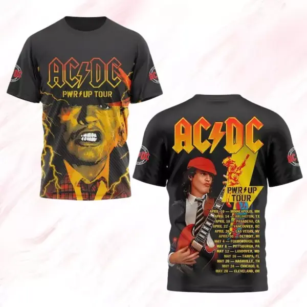 AC-DC 2025 Shirt, Pwr Up Tour Gift For Fan, Music Lover Shirt For Men, rock Music