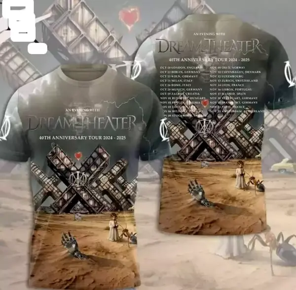 An Evening With Dream Theater 40th Anniversary Tour 2024-2025 shirt 3D T shirt
