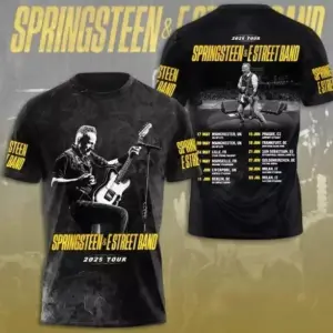 Bruce Springsteen Tour 2025 3D Printed T-Shirt, Unisex All Size