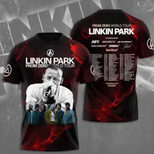 From Zero Word Tour 2025 Shirt Linkin Park 3D Tshirt Fan Gift New