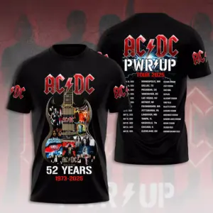 AC-DC POWER UP TOUR 2025 LIMITED EDITION UNISEX 2 Sided SHIRT Rock Band Fan Gift