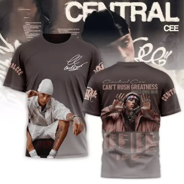 Central Cee – Cant Rush Greatness World Tour 2025 Signature 3D T-Shirt
