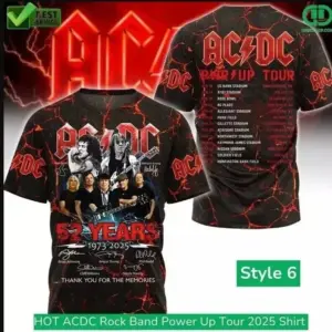 AC-DC 3D Apparel Power Up Tour 2025 US 3D Unisex T-Shirt Unisex