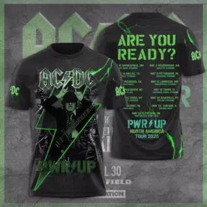 AC-DC POWER UP TOUR 2025 LIMITED EDITION UNISEX 2 sided TSHIRT Rock Band Fan Gift
