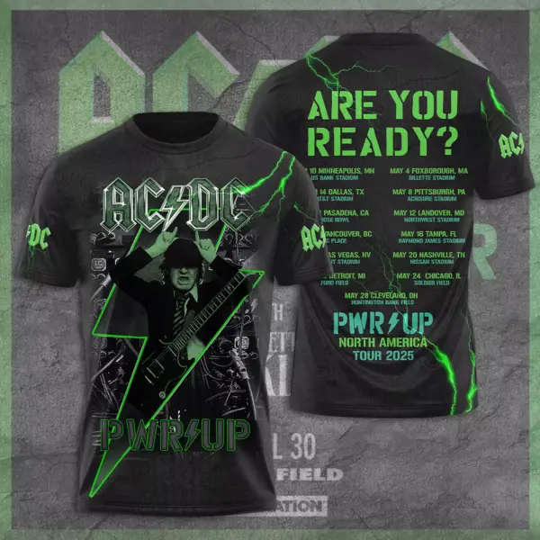 AC-DC POWER UP TOUR 2025 LIMITED EDITION UNISEX 2 sided TSHIRT Rock Band Fan Gift
