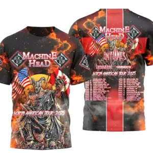 Machine Head North America Tour 2025 In Flames T-Shirt 3D Shirt
