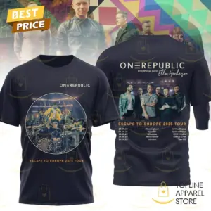 One Republic Escape To Europe 2025 Tour 3D T-Shirt