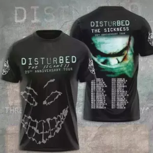 The Sickness 2025 Concert, Disturbed The Sickness 25th Anniversary Tour 3D shirt