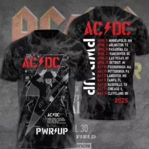 AC-DC Power Up Tour 2025 Shirt, Music Tour 2025 Shirt, Pwr Up 2025 3D Tee