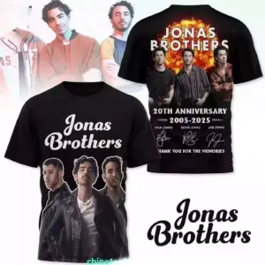 Jonas Brothers 20th Anniversary 2005-2025 Thank You 3D T-Shirt