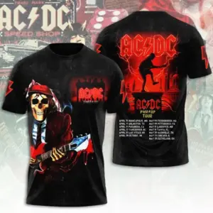New AC-DC 3D Tshirt Tour 2025 High Quality Print Rock Merch for True Music Lovers