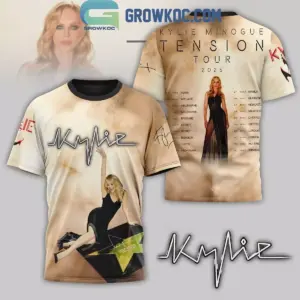 Unisex 3D Kylie Minogue Tension Tour 2025 T Shirt All Sizes Gift for Fans