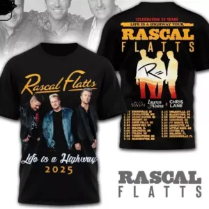 Celebrating 25 Years Life Is A Highway Tour Rascal Flatts 2025 3D T-Shirt