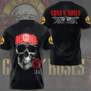 Hot Gns N Roses 3D Tshirt All Size Tour 2025 Best Price Perfect for Rock Music