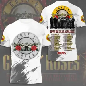 Hot Gns N Roses 3D Tee Tour 2025, Music Lover Must-Have, Best Price Deal