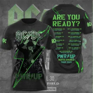 2025 Are you ready Tour Shirt AC-DC Band 3D Tshirt Gift For Music Lover Shirt