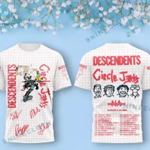Descendents Circle Jerks Europe And Uk 2025 3D T-Shirt 2 Unisex Shirt S-5XL