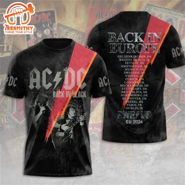 AC-DC Back In Back EU Tour Music 2025 3D Shirt