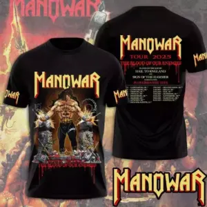 Manowar Band 3D Apparel Shirt, Tour 2025 3D Shirt