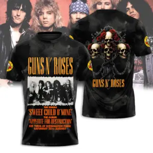 Guns N Roses 2025 Tour 3D T-Shirt – Licensed & Exclusive Rock Band Tee S-5XL M05