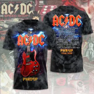 AC-DC Band Pwr Up Tour North America 2025 3D T-Shirt Gift For Rock Fans Dad mom