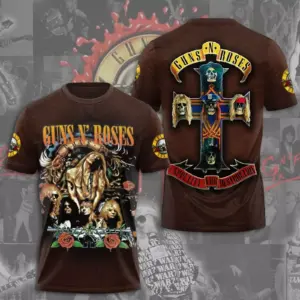 Guns N Roses Tour 2025 3D T-Shirt – Licensed & Limited Rock Band Shirt S-5XL M39