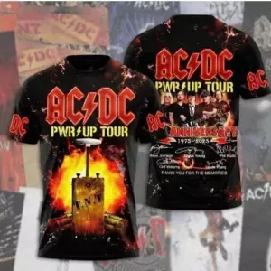 AC-DC 3D Power Up Tour 2025 Unisex T-Shirt, Gift For Fan
