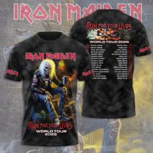 Iron Maiden Inspired Run For Your Lives World Tour 2025 – Licensed 3D T-Shirt