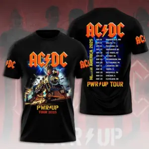 AC-DC Pwr up Tour 2025 North America 3D Shirt, Rock Band unisex S-5XL Gift Fans