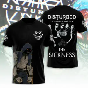 Disturbed The Sickness 25th Anniversary Tour 2025 3D T-Shirt !! HOT !! ALL SIZE