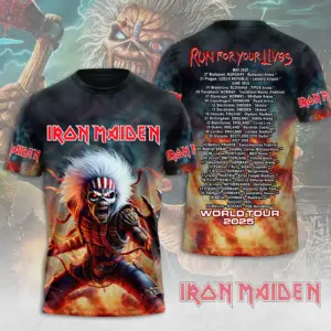 Iron Maiden Inspired Run For Your Lives World Tour 2025 – Licensed 3D T-Shirt