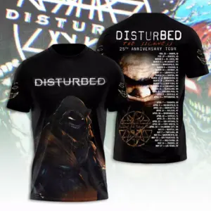 Disturbed The Sickness 25th Anniversary Tour 2025 3D T-Shirt !! HOT !! ALL SIZE