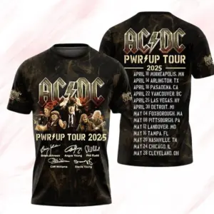 AC-DC Power Up 2025 3D Shirt, Pwr Up Tour Gift For Fan, Rock Music Lover Tee