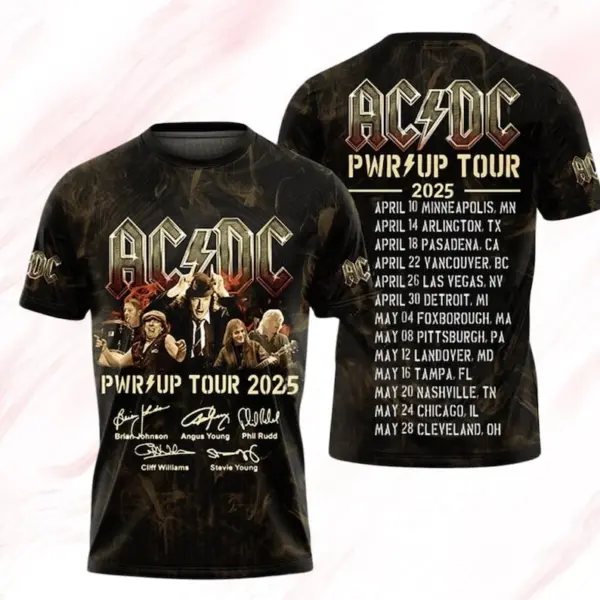 AC-DC Power Up 2025 3D Shirt, Pwr Up Tour Gift For Fan, Rock Music Lover Tee