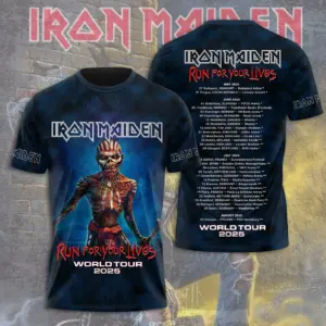 Iron Maiden Inspired Run For Your Lives World Tour 2025 – Licensed 3D T-Shirt