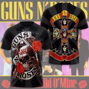 Guns N Roses Tour 2025 3D T-Shirt – Licensed & Limited Rock Band Shirt S-5XL M32