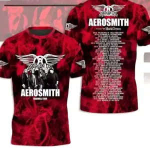 Aerosmith Tour 2024 2025 T-shirt, Aerosmith Peace Out Farewell Tour 3D Shirt