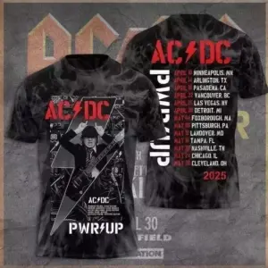 AC-DC Power Up Tour 2025 3D Shirt Music Tour 2025 Shirt Pwr Up 2025 2025 Tour 3D