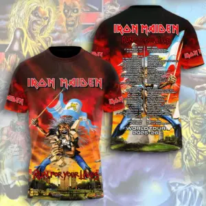 Iron Maiden Inspired Run For Your Lives World Tour 2025-26 – Licensed 3D T-Shirt
